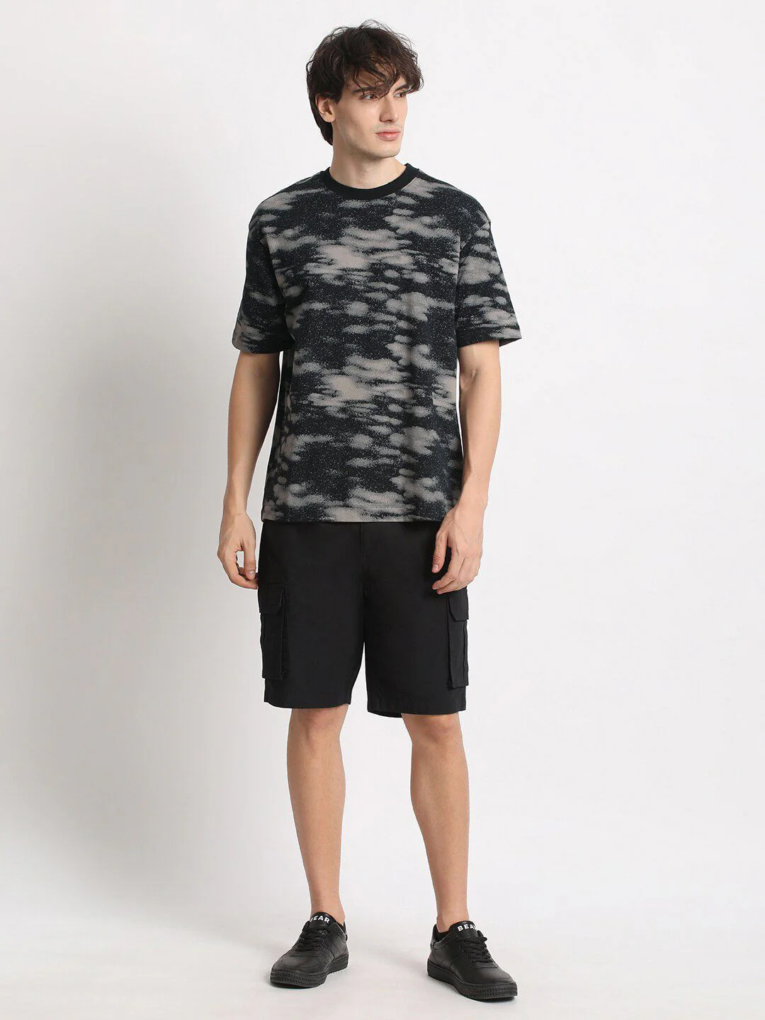 THE BEAR HOUSE Abstract Printed Round Neck Oversized Cotton T-shirt - Image 6