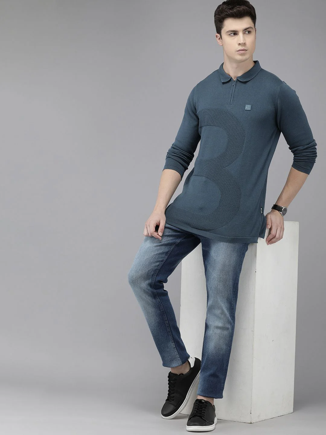 THE BEAR HOUSE Ardor Edition Men Cotton Brand Logo Printed Polo Collar Slim Fit T-shirt - Image 4