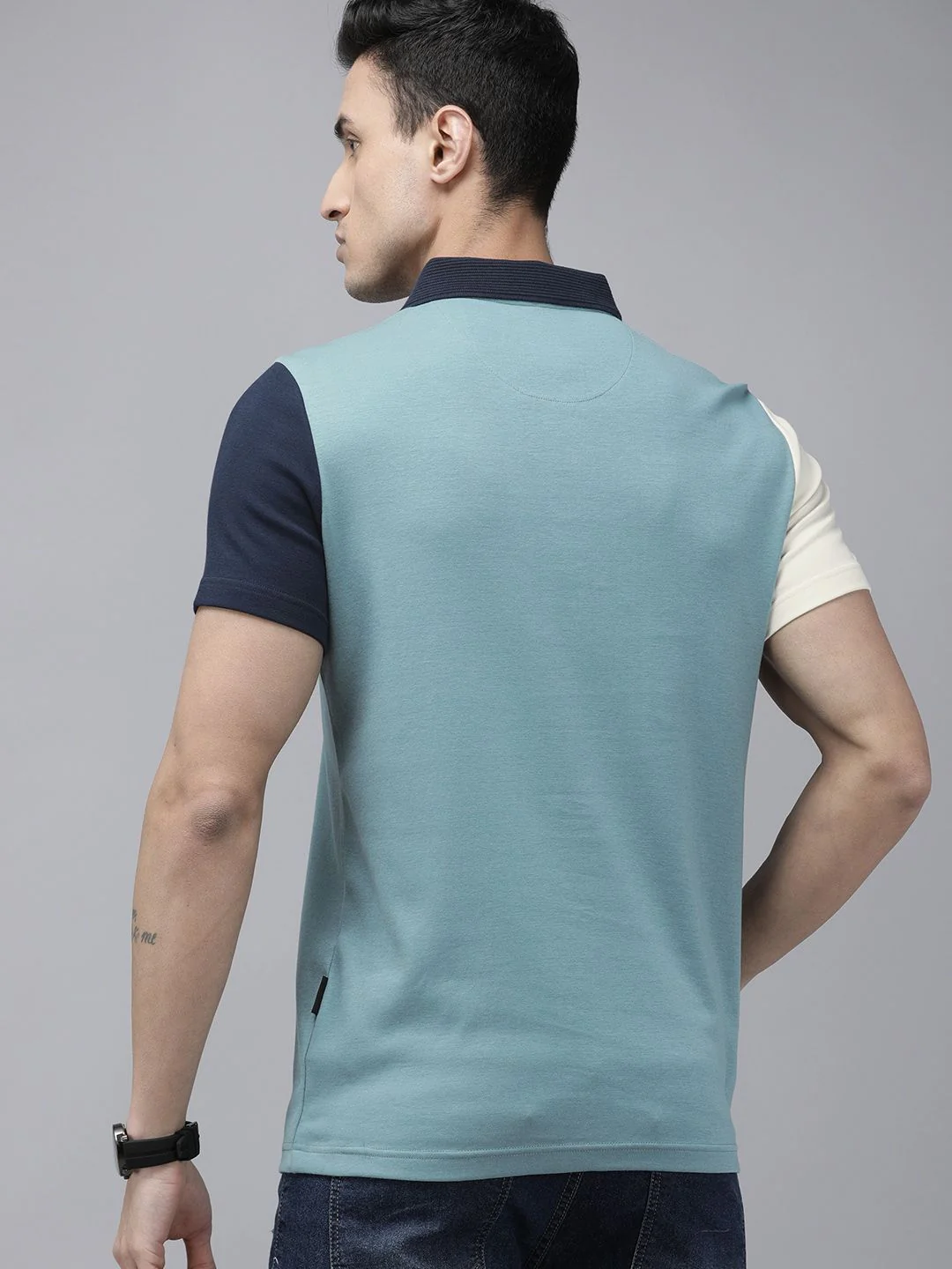THE BEAR HOUSE Ardor Edition Men Polo Collar Applique Detail Slim Fit T-Shirt - Image 5