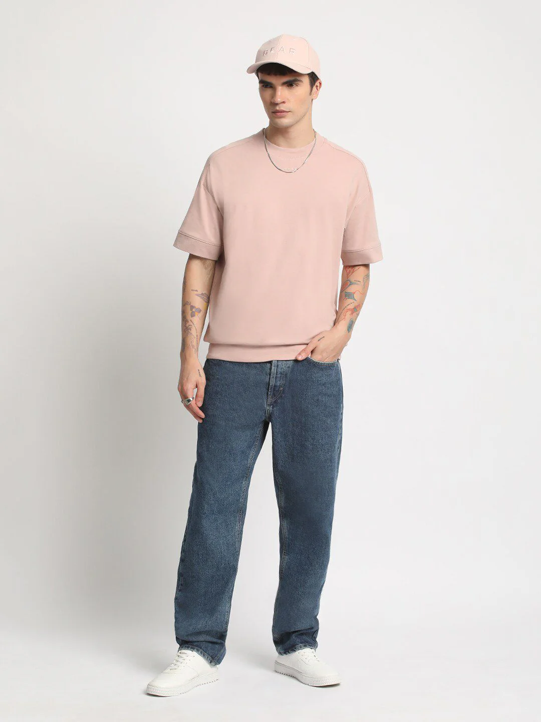 THE BEAR HOUSE Drop Shoulder Cotton Relaxed Fit T-shirt - Image 4