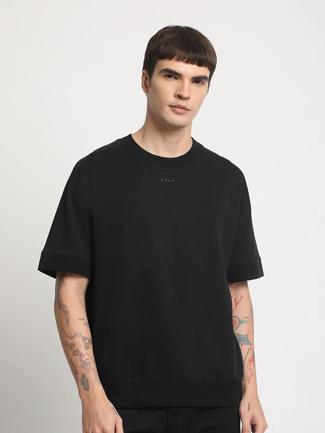 THE BEAR HOUSE Drop Shoulder Pure Cotton Relaxed Fit T-shirt
