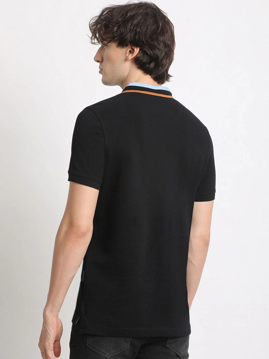 THE BEAR HOUSE Mandarin Collar Cotton Slim Fit T-shirt - Image 4