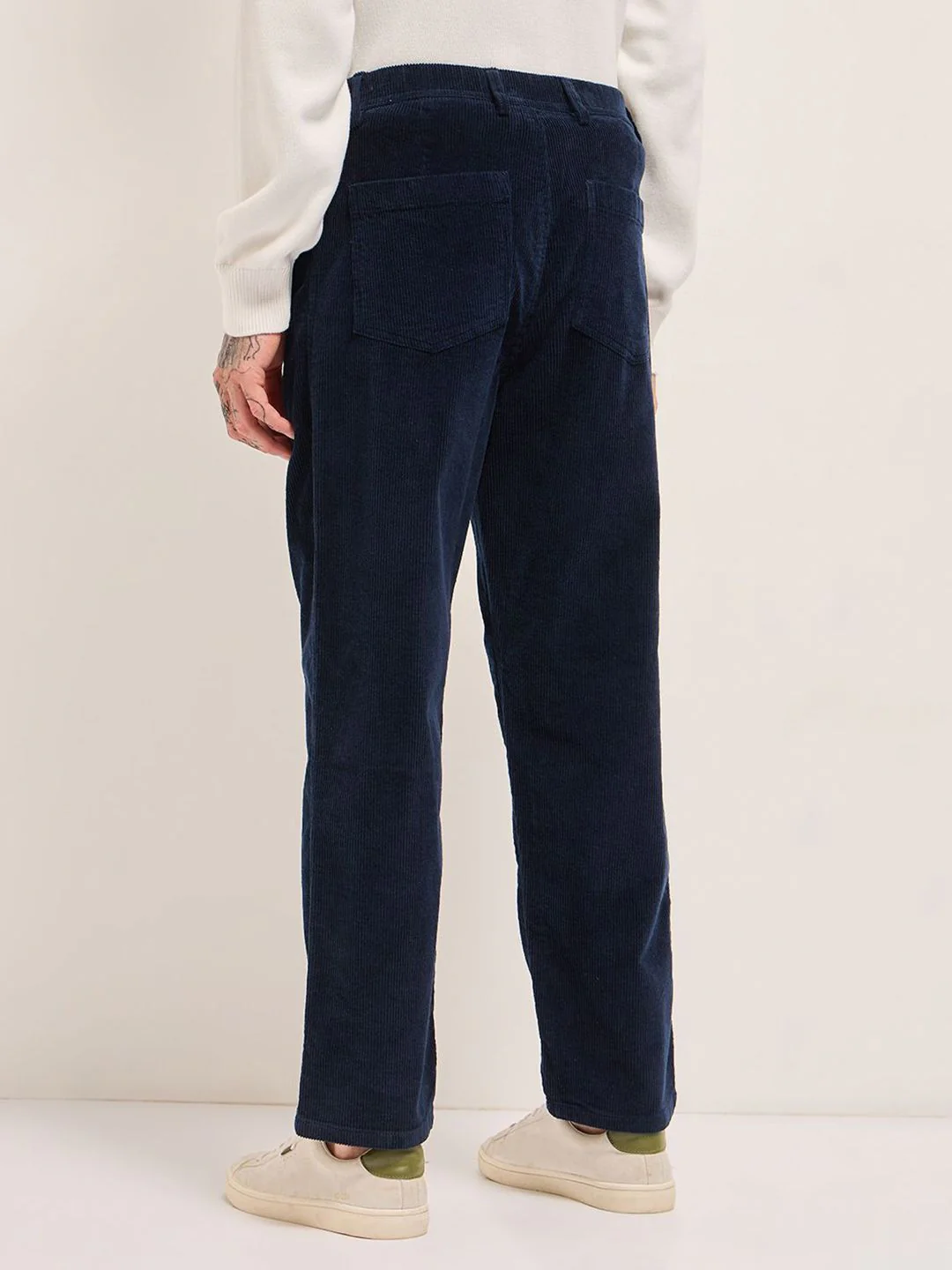 THE BEAR HOUSE Men Baggy Fit Corduroy Pants with Drawstring Waist - Image 3