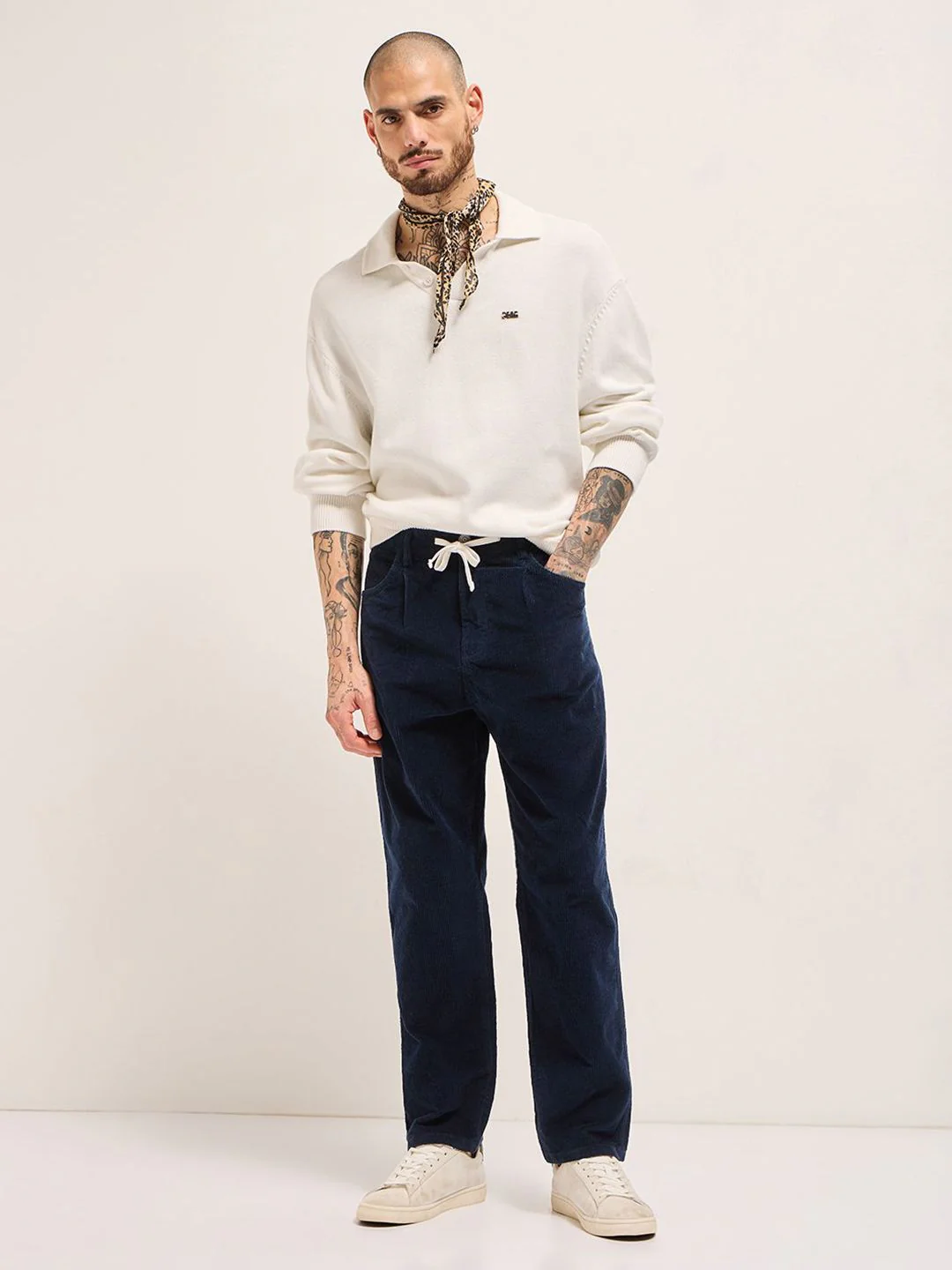 THE BEAR HOUSE Men Baggy Fit Corduroy Pants with Drawstring Waist - Image 5