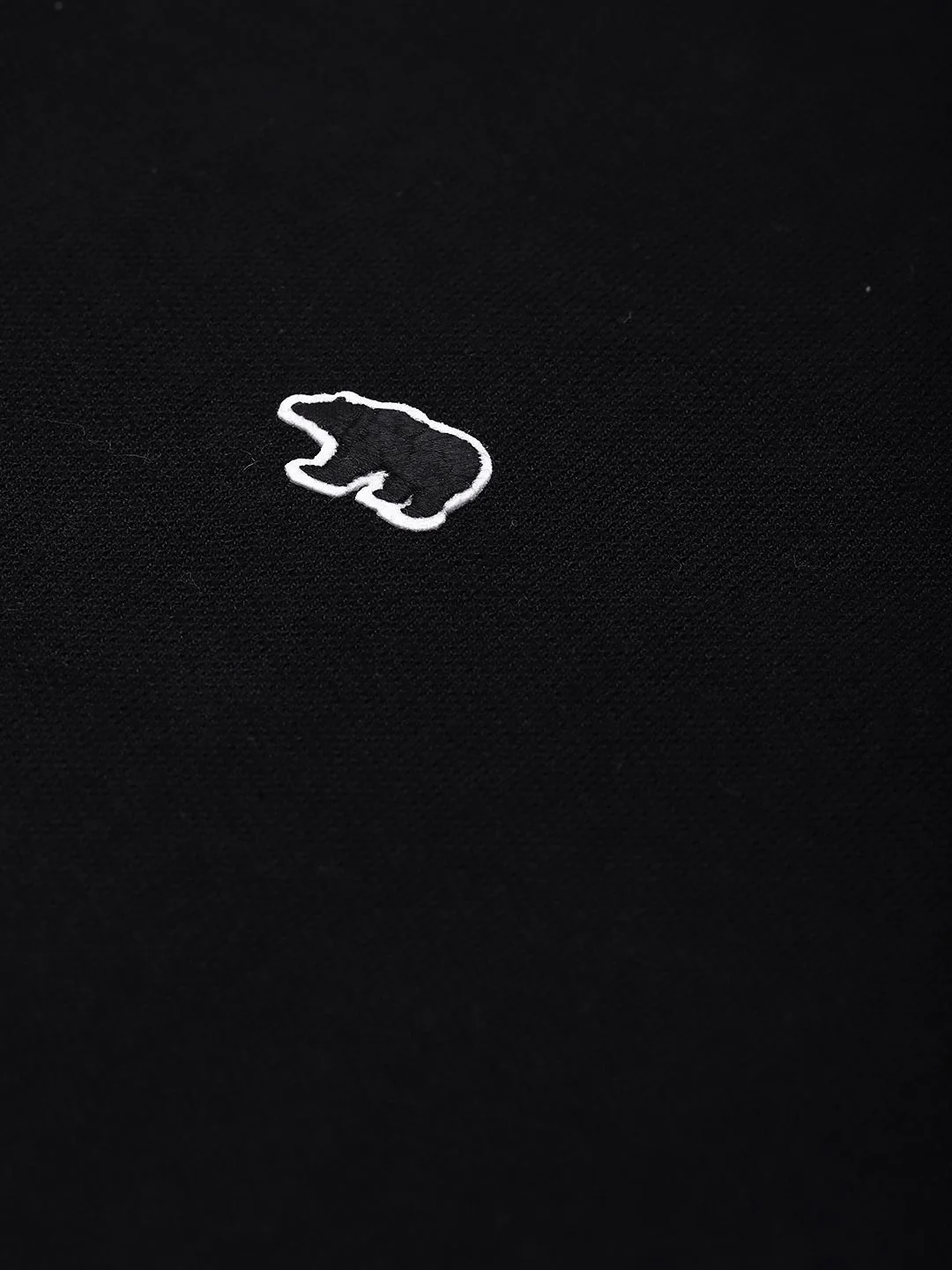 THE BEAR HOUSE Men Black Polo Collar with Tipping Pure Cotton Slim Fit T-shirt - Image 6