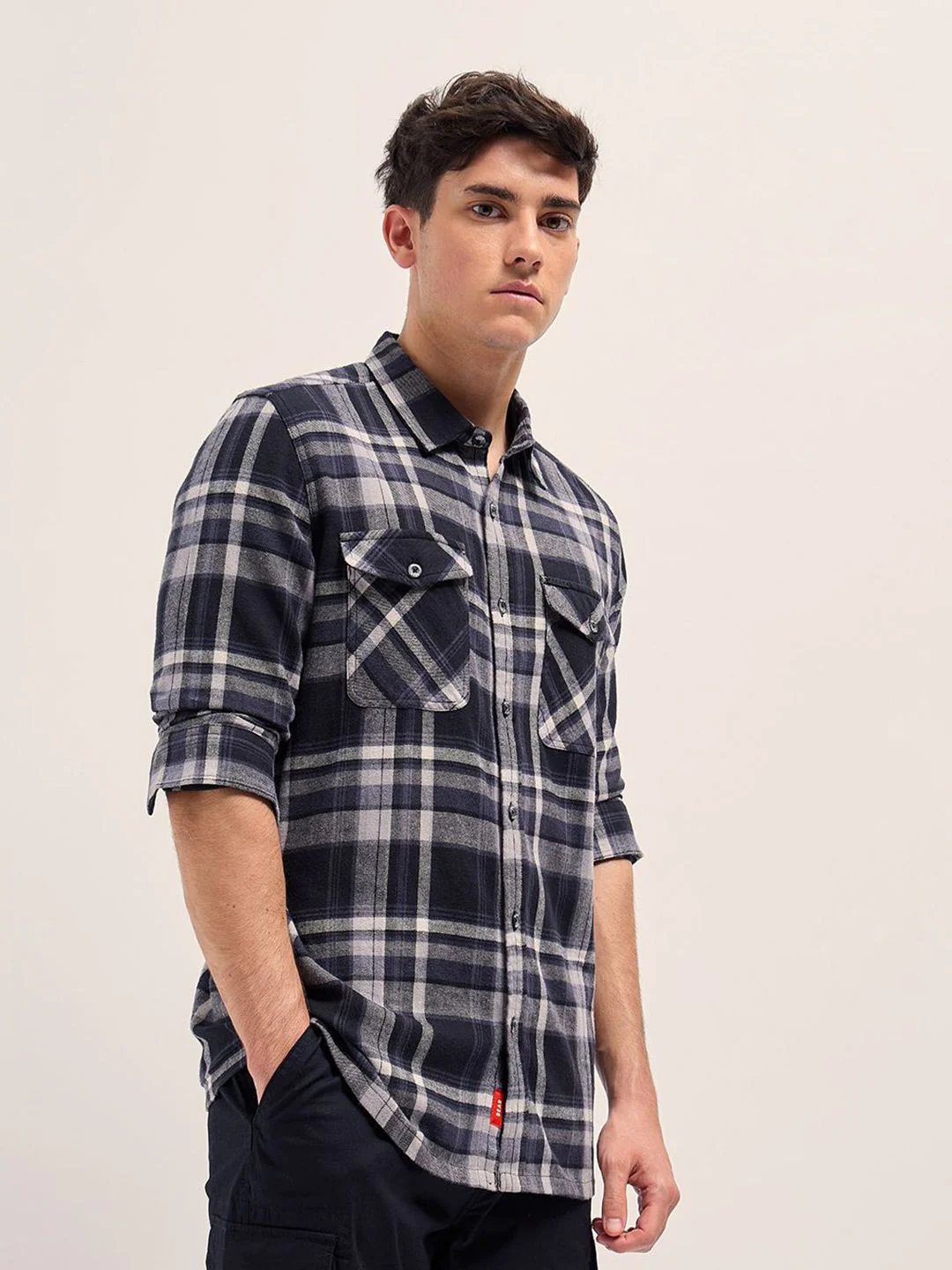 THE BEAR HOUSE Men Checked Pure Cotton Shacket - Image 5