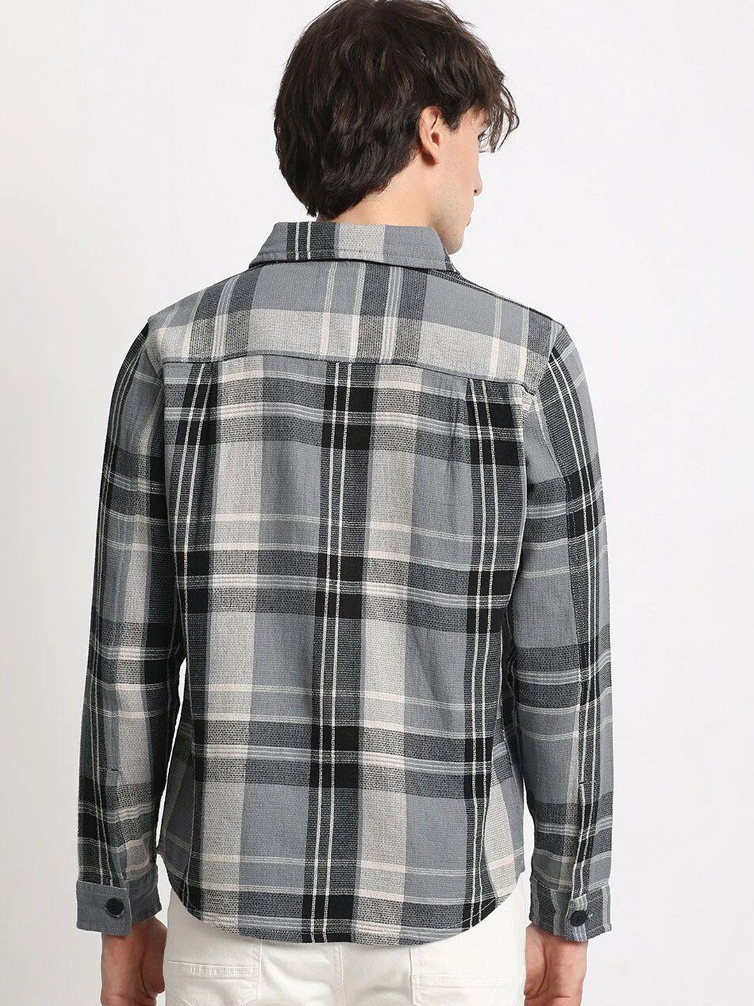 THE BEAR HOUSE Men Checked Regular Fit Cotton Shacket - Image 4