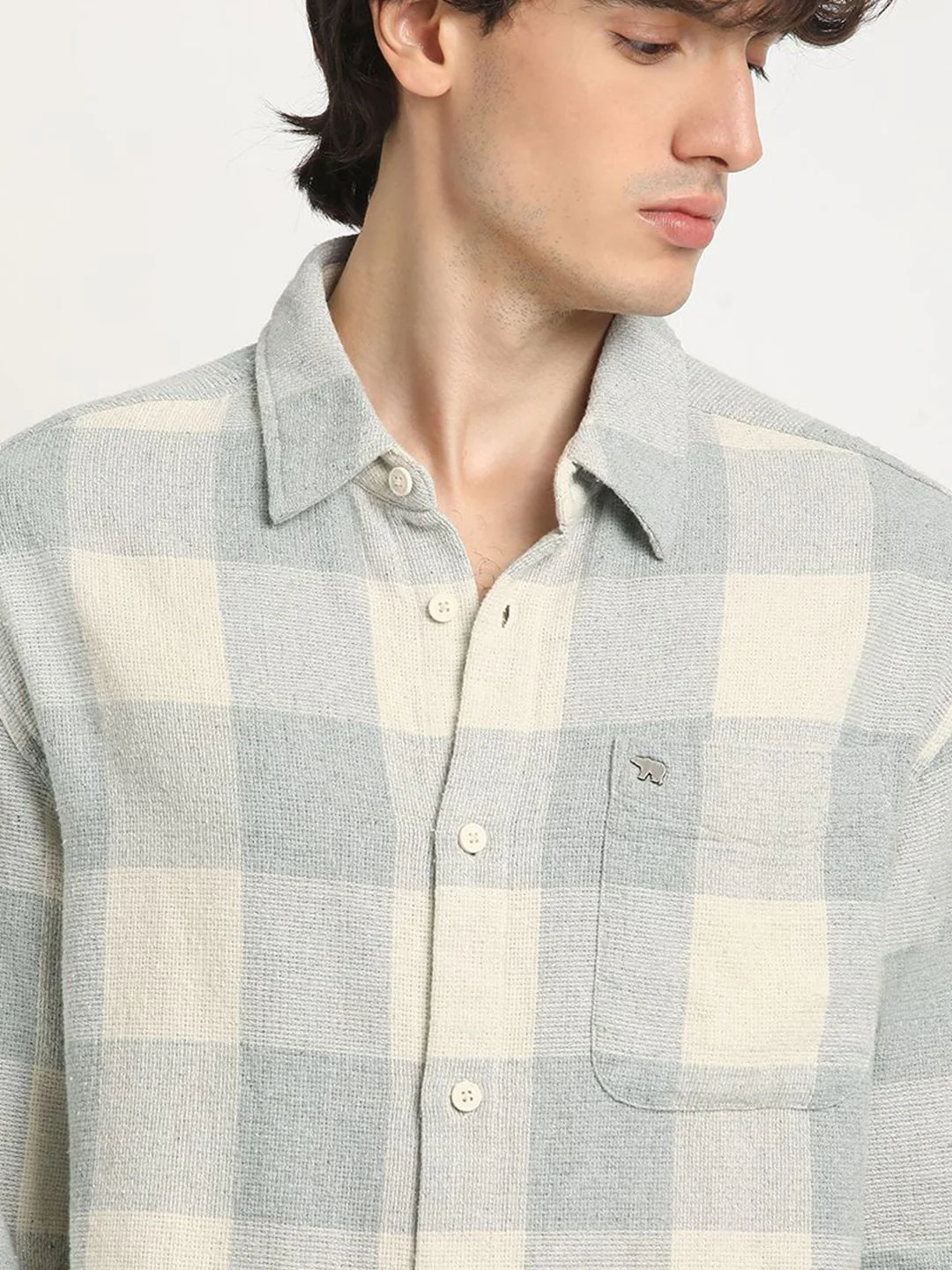 THE BEAR HOUSE Men Checked Relax Fit Casual Shirt - Image 3