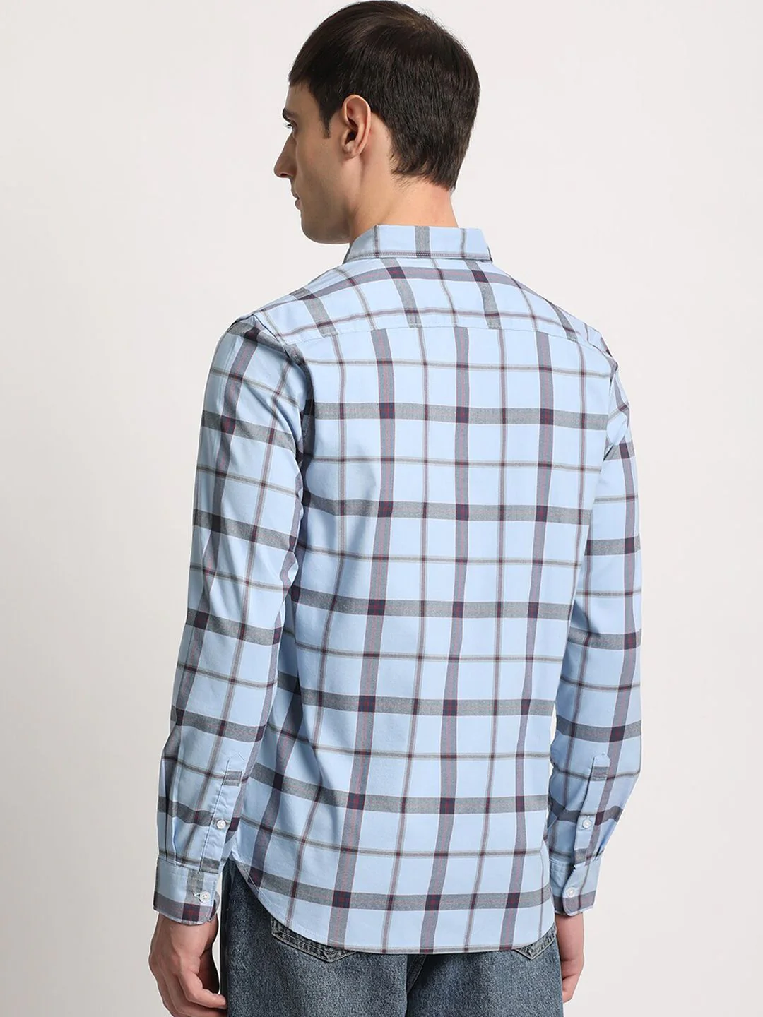 THE BEAR HOUSE Men Checked Slim Fit Button-Down Collar Casual Shirts - Image 4
