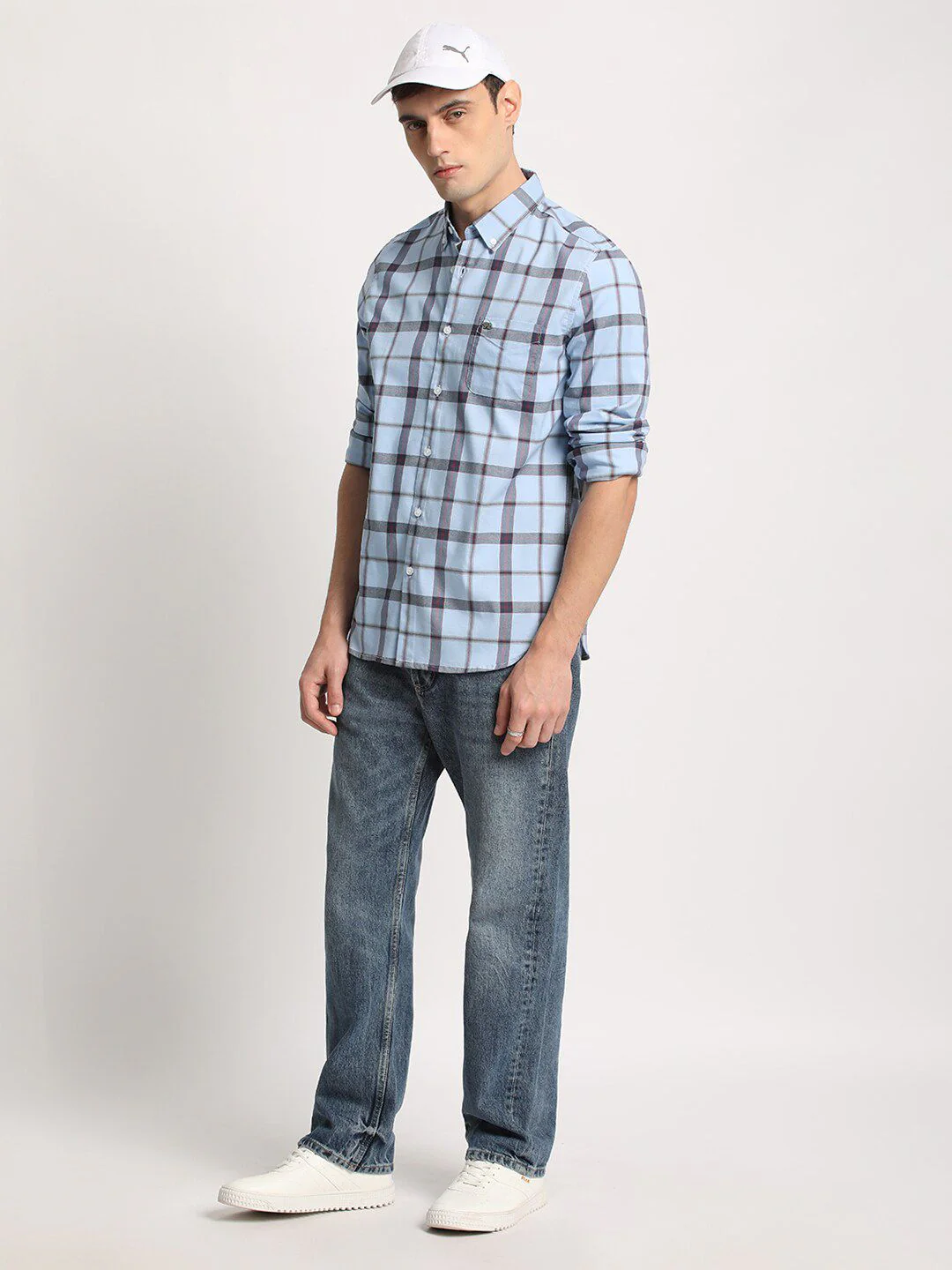 THE BEAR HOUSE Men Checked Slim Fit Button-Down Collar Casual Shirts - Image 6