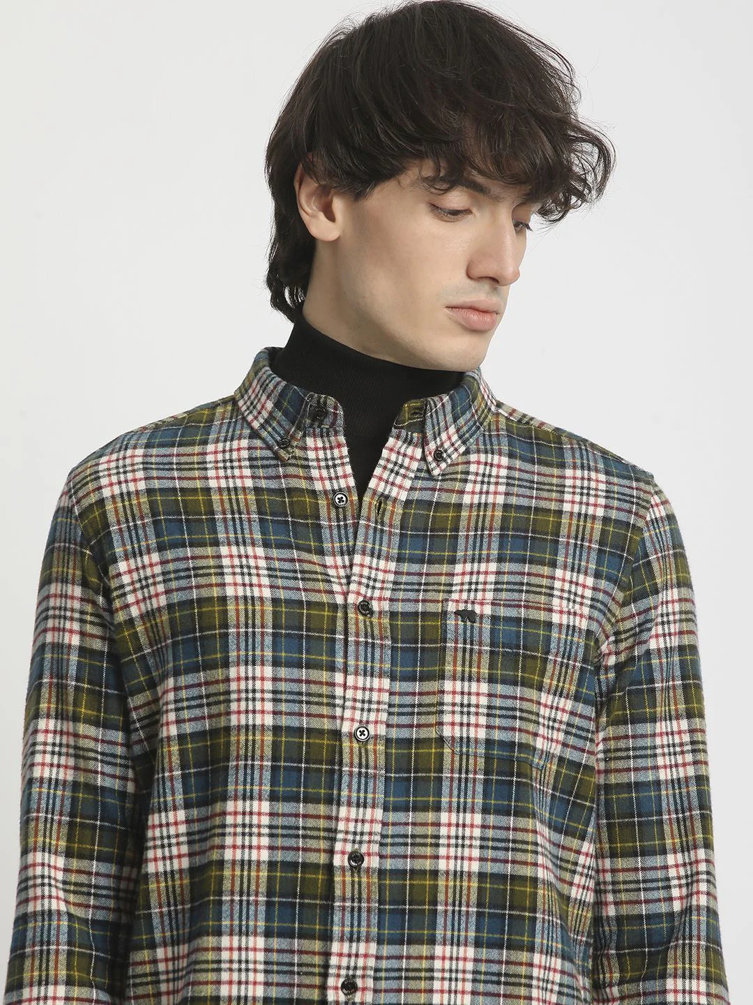 The Bear House Men Checked Slim Fit Casual Shit - Image 3