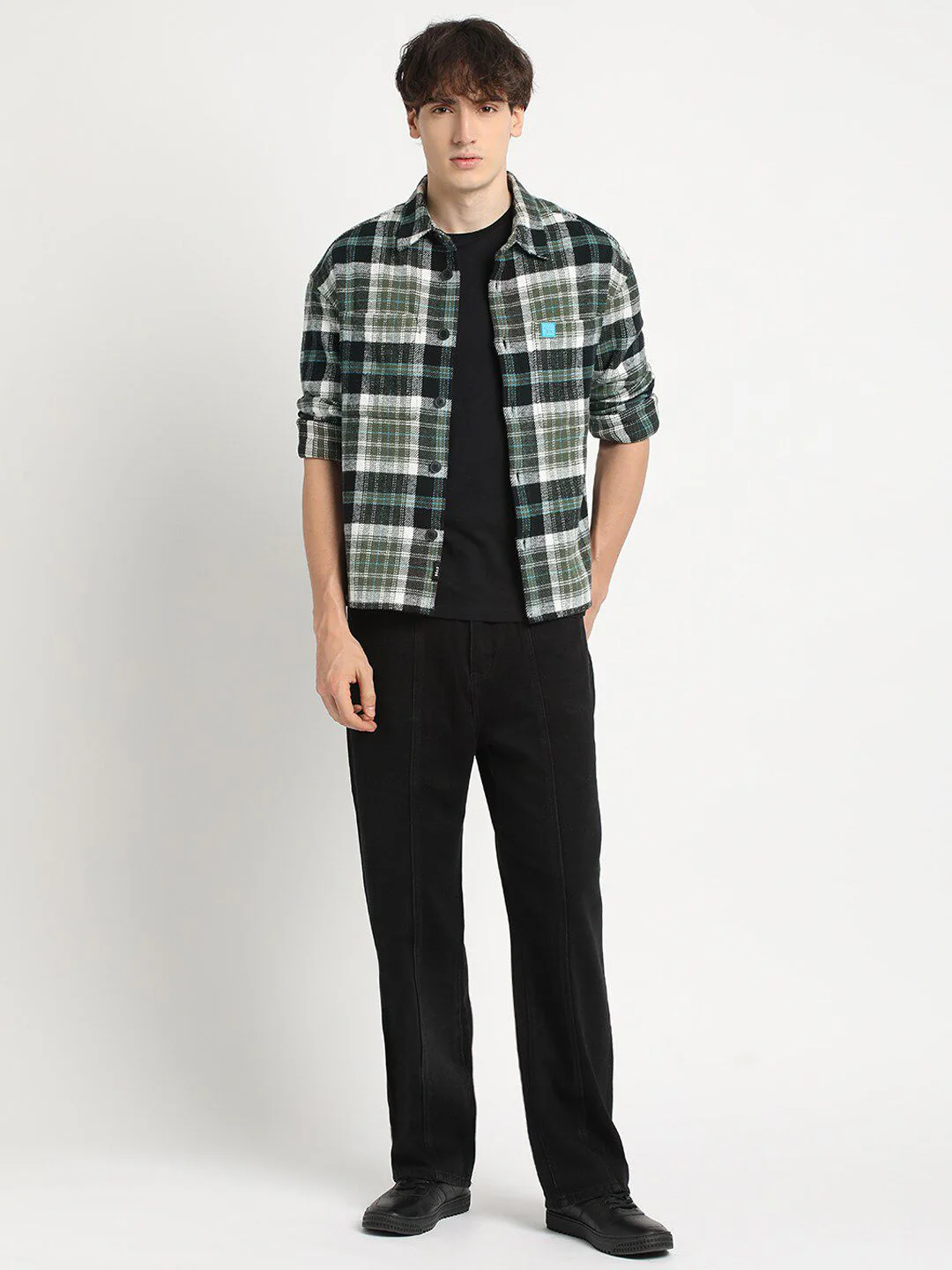 THE BEAR HOUSE Men Checkered Relaxed Fit Shacket - Image 6