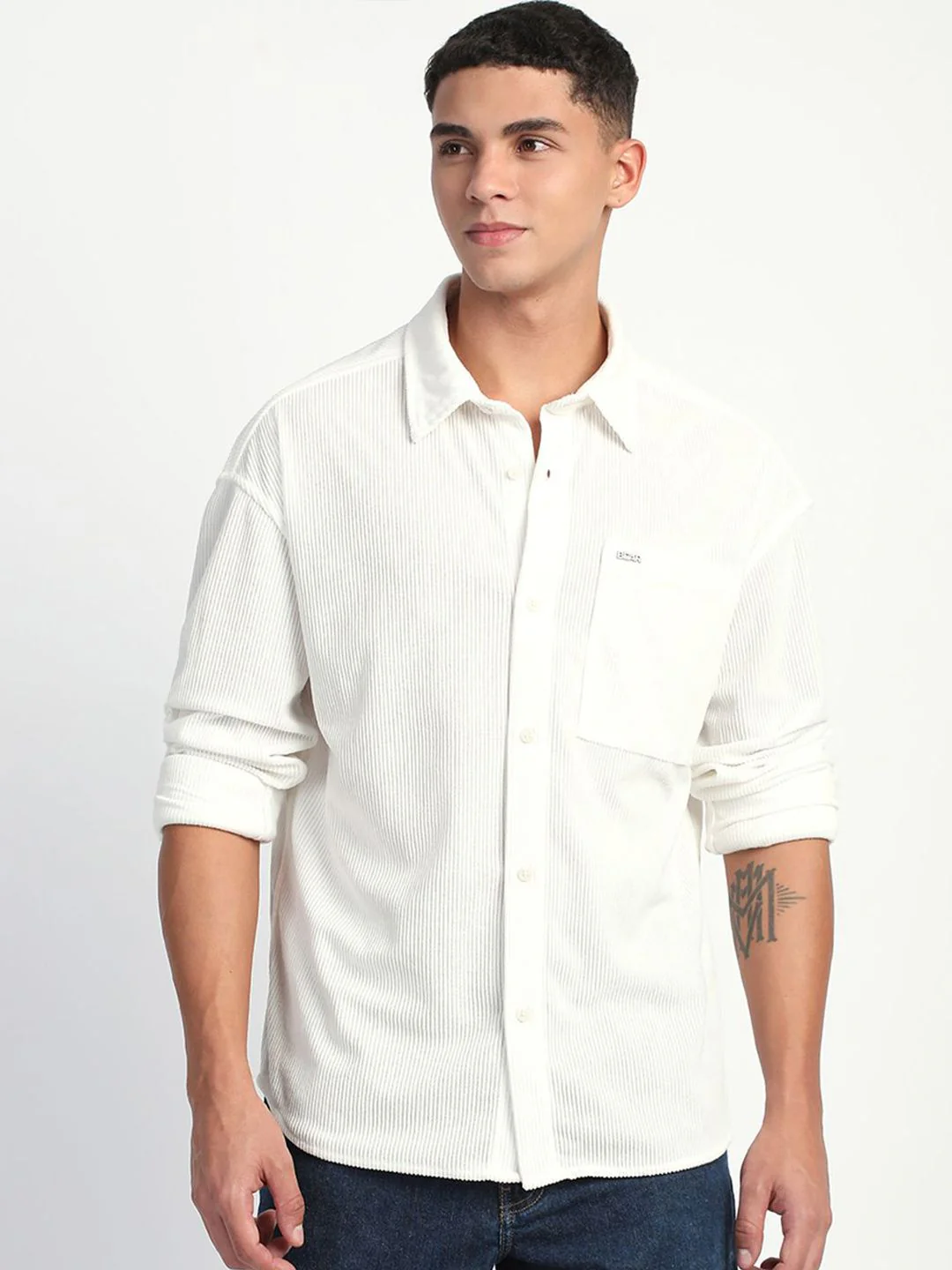 THE BEAR HOUSE Men Corduroy Relaxed Fit Casual Shirt - Image 2