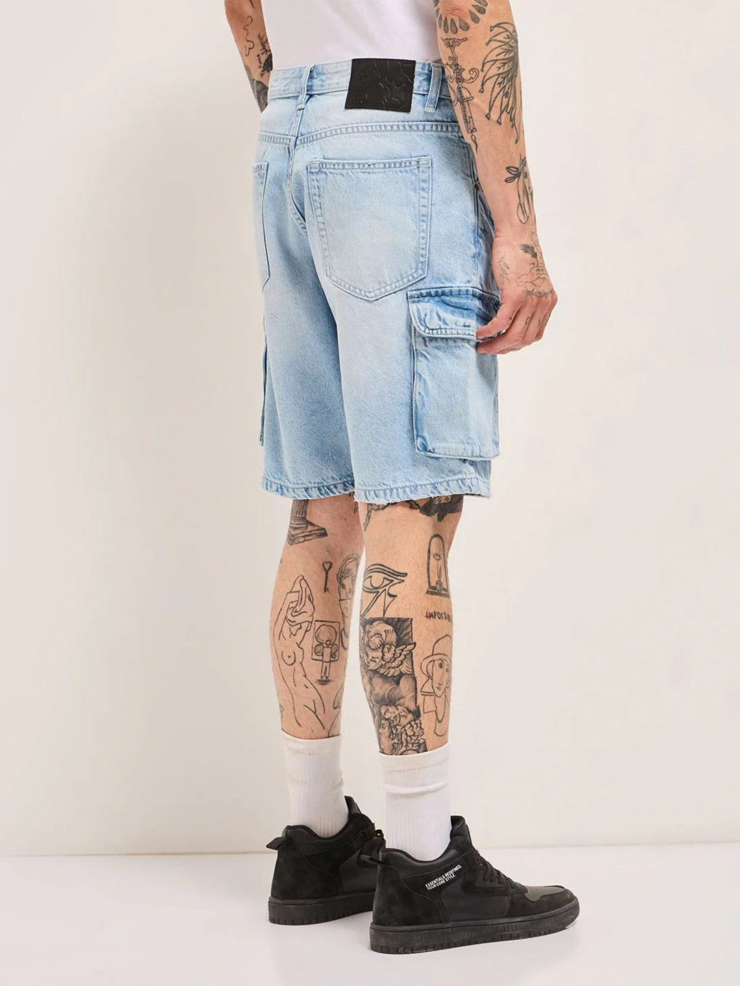 THE BEAR HOUSE Men Cotton Baggy Fit Denim Shorts - Image 3
