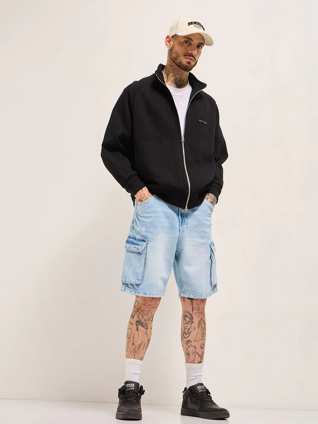 THE BEAR HOUSE Men Cotton Baggy Fit Denim Shorts - Image 5