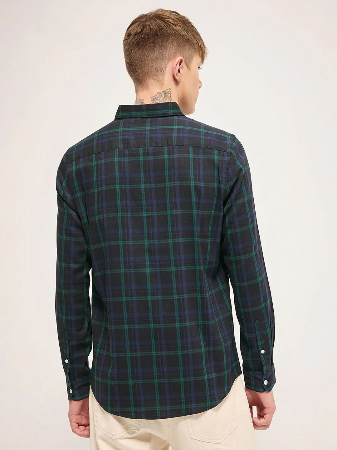 THE BEAR HOUSE Men Cotton Checked Slim Fit Casual Shirt - Image 5