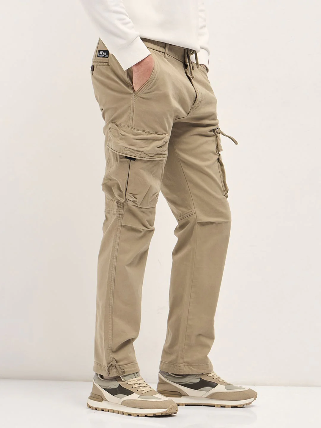 THE BEAR HOUSE Men Cotton Solid Regular Fit Cargo - Image 2