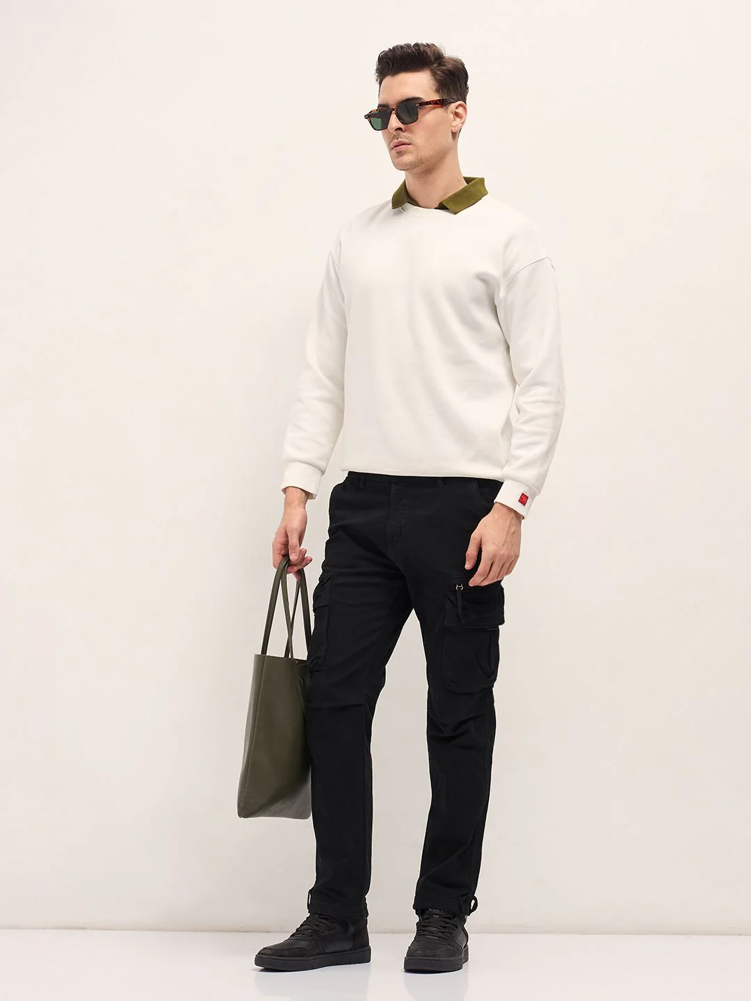 THE BEAR HOUSE Men Cotton Solid Regular Fit Cargo - Image 5