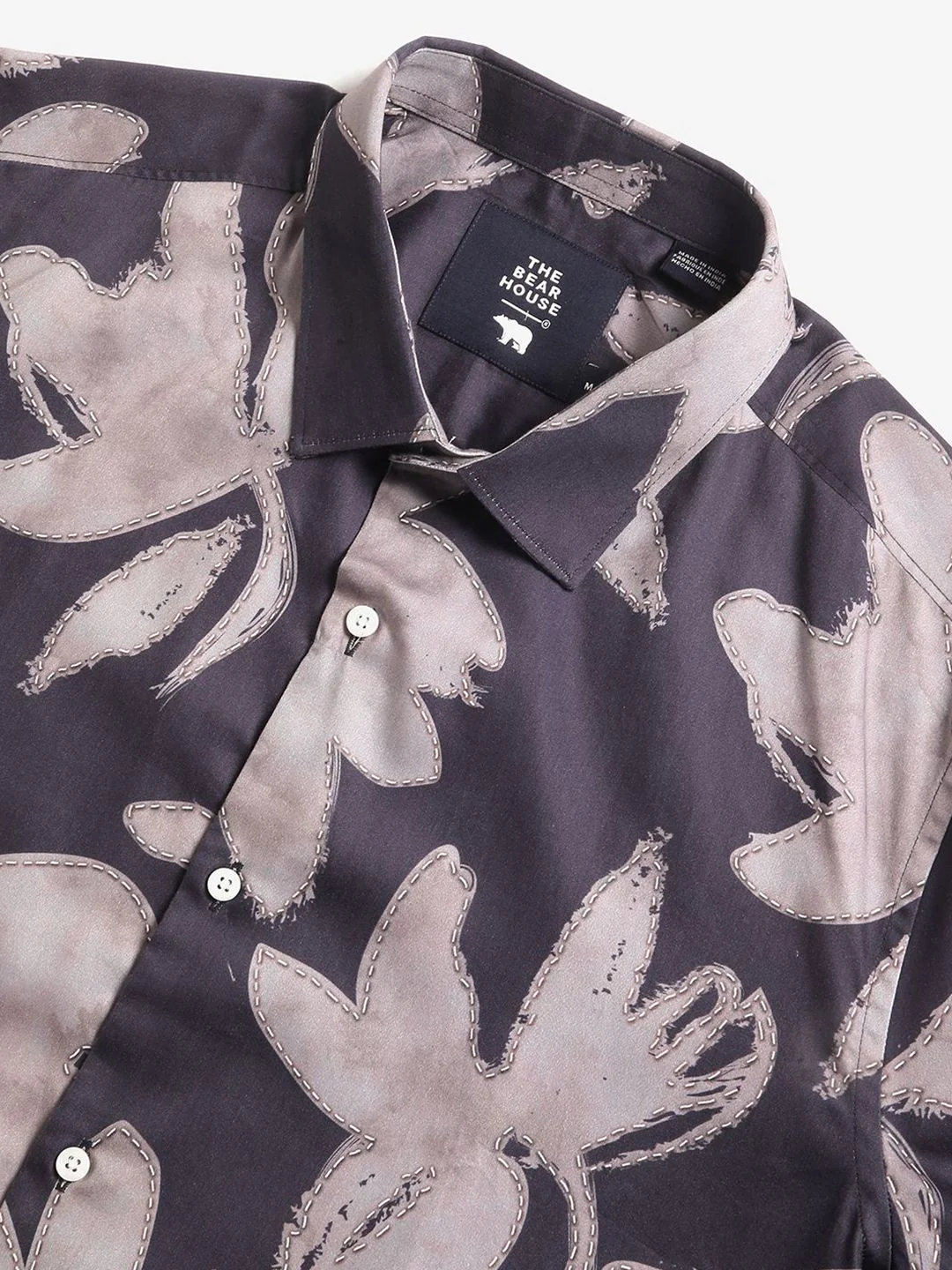 THE BEAR HOUSE Men Graphic Print Slim Fit Casual Shirt - Image 3
