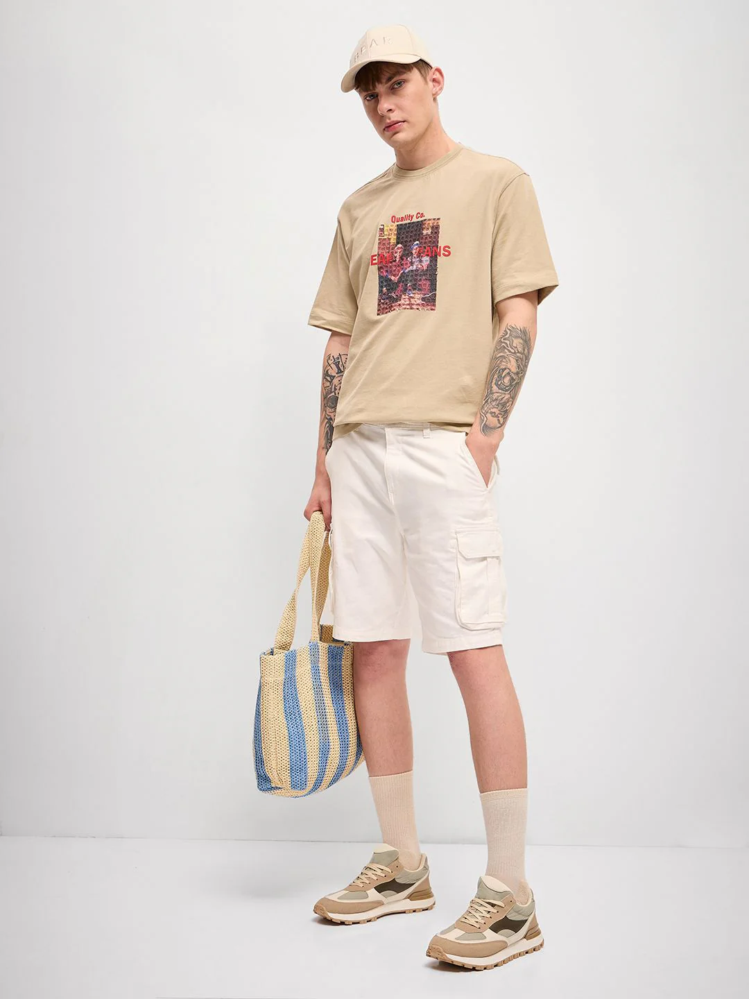 THE BEAR HOUSE Men Graphic Printed Round Neck Pure Cotton Oversized T-shirt - Image 6