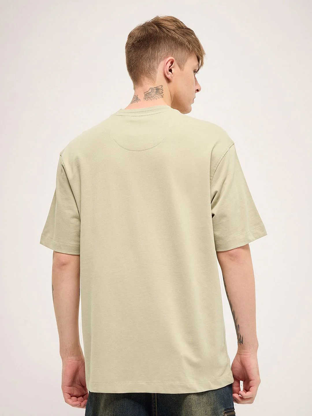 THE BEAR HOUSE Pure Cotton Graphic Printed Round Neck Oversized T-shirt - Image 4