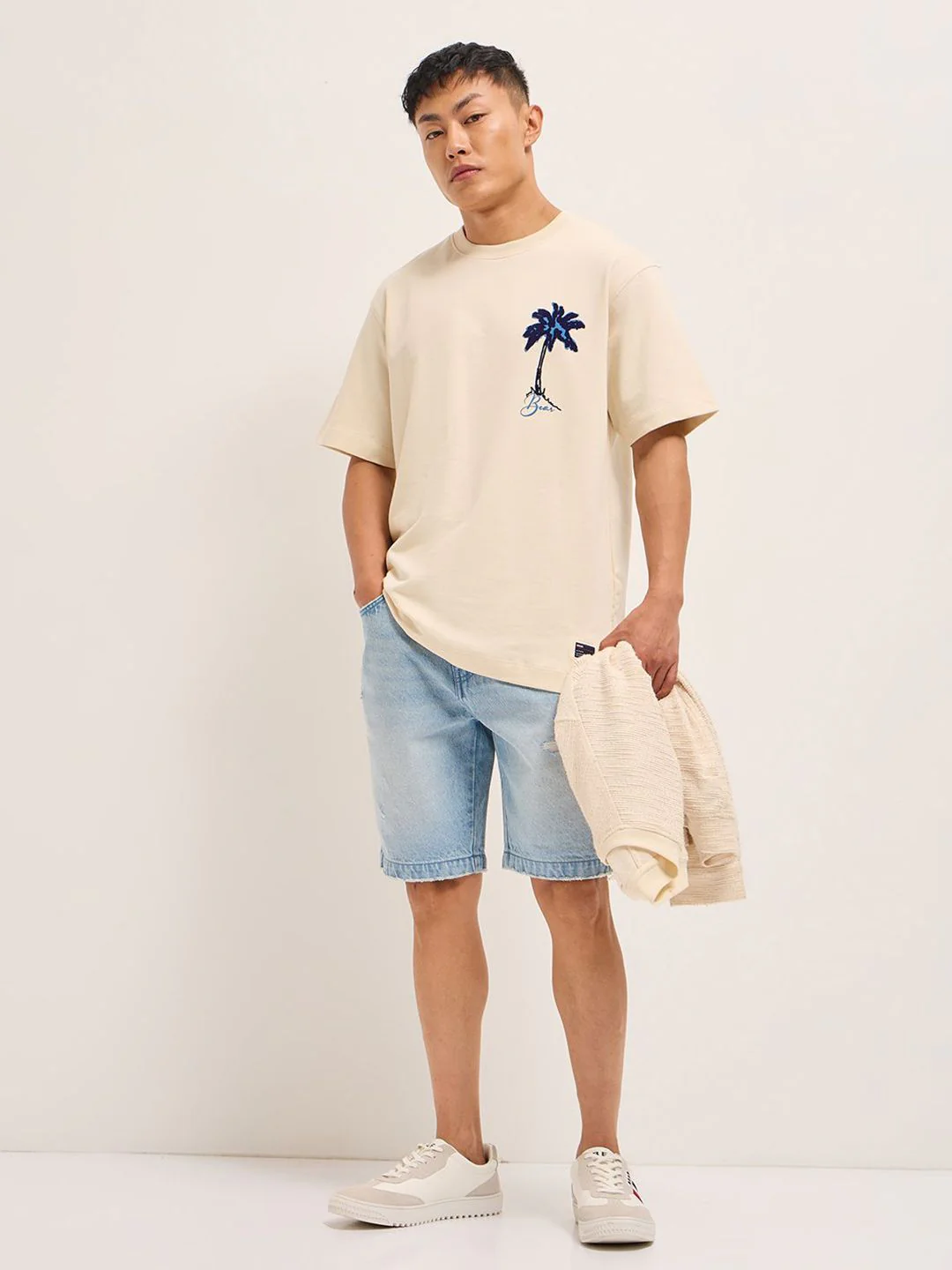 THE BEAR HOUSE Men Graphic Printed Round Neck Cotton Oversized T-shirt - Image 4