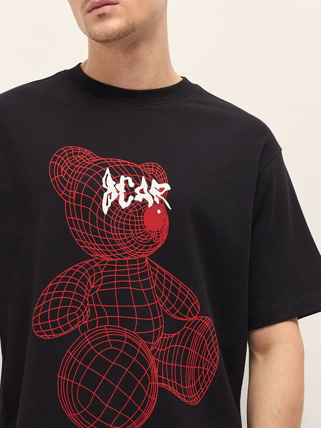THE BEAR HOUSE Men Graphic Printed Round Neck Cotton T-shirt - Image 2