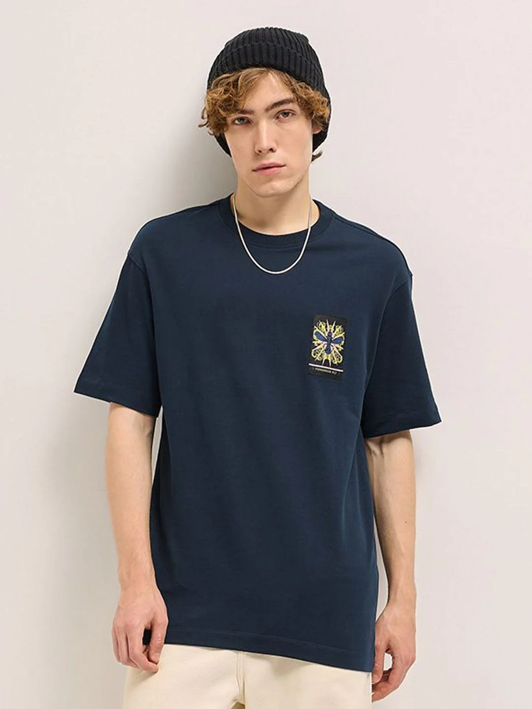THE BEAR HOUSE Men Oversized Fit Back Printed Pure Cotton T-shirt - Image 2