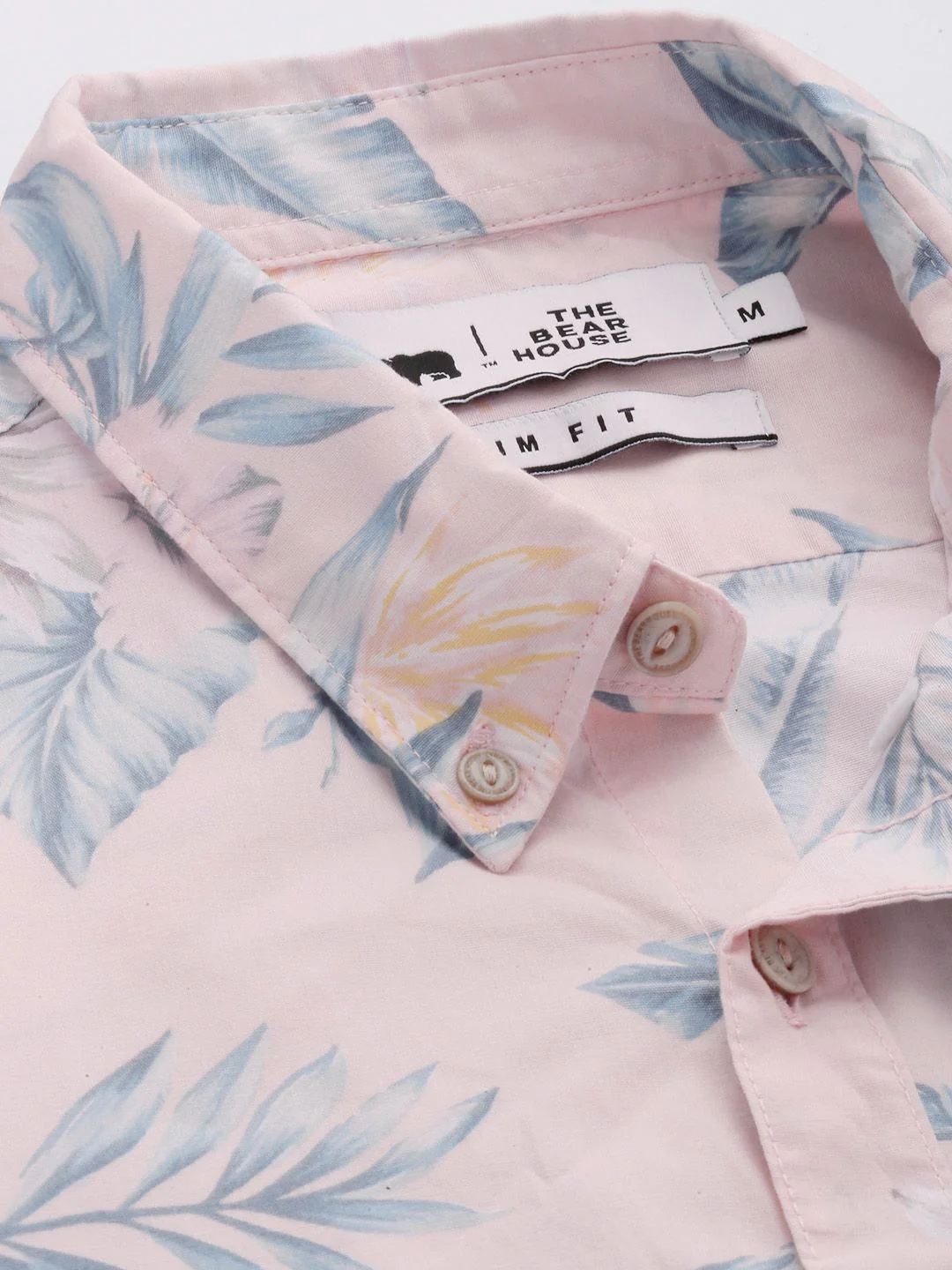THE BEAR HOUSE Men Pink Slim Fit Floral Print Pure Cotton Casual Shirt - Image 2