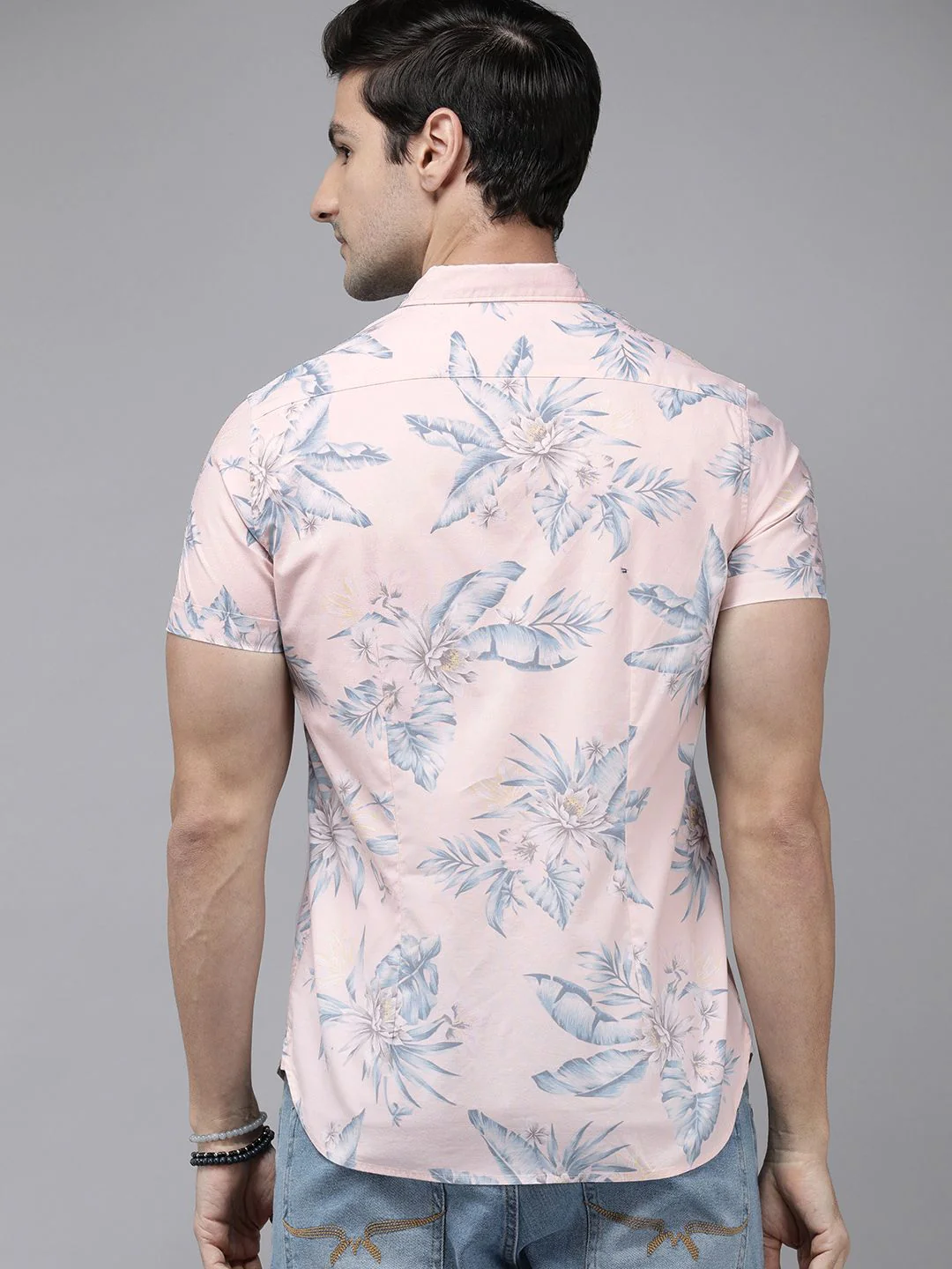 THE BEAR HOUSE Men Pink Slim Fit Floral Print Pure Cotton Casual Shirt - Image 5