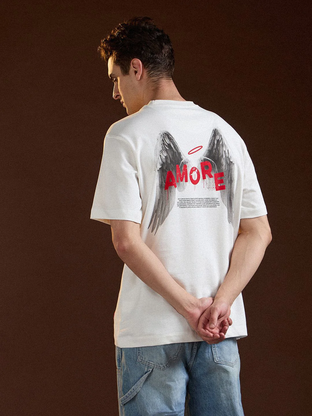 THE BEAR HOUSE Men Printed Drop-Shoulder Sleeves T-shirt - Image 4