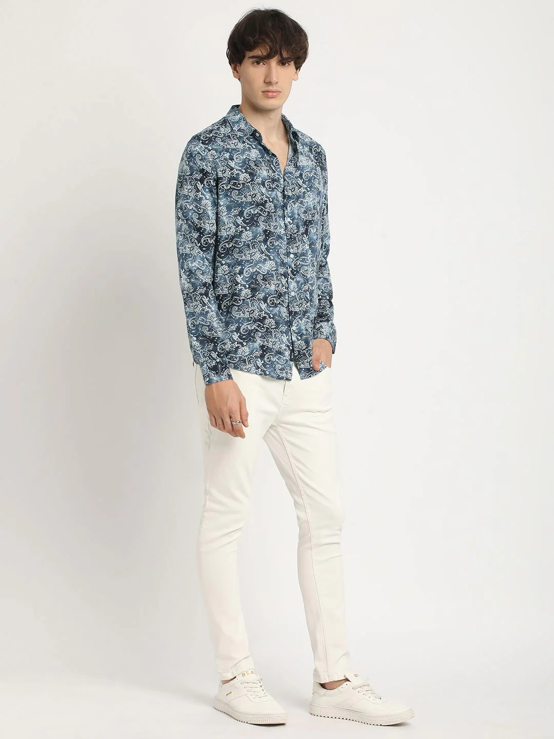 THE BEAR HOUSE Men Printed Slim Fit Casual Shirt - Image 6