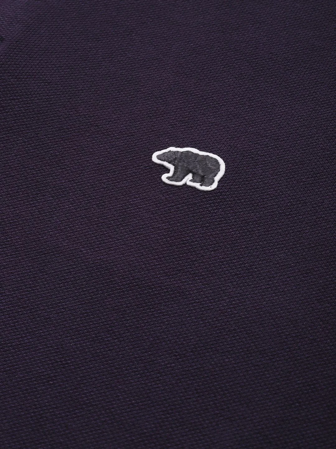 THE BEAR HOUSE Men Purple Solid Polo Collar Pure Cotton T-shirt - Image 2