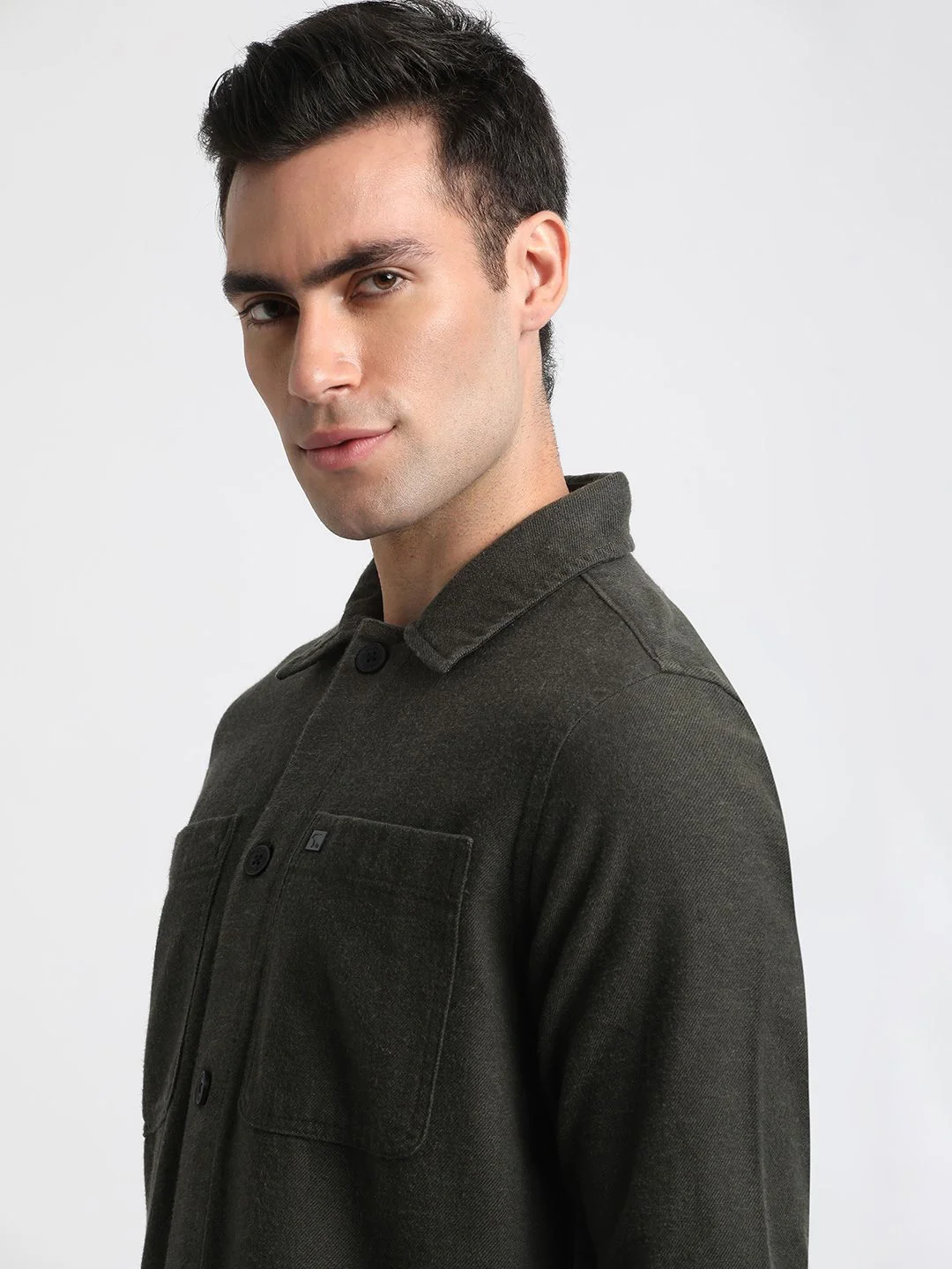 THE BEAR HOUSE Men Regular Fit Flannel Cotton Shacket - Image 2
