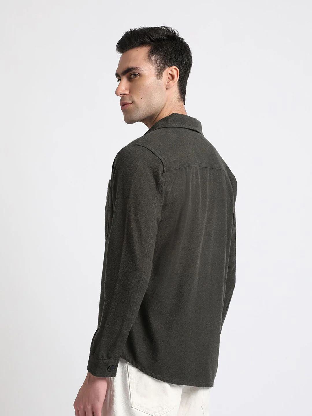 THE BEAR HOUSE Men Regular Fit Flannel Cotton Shacket - Image 5