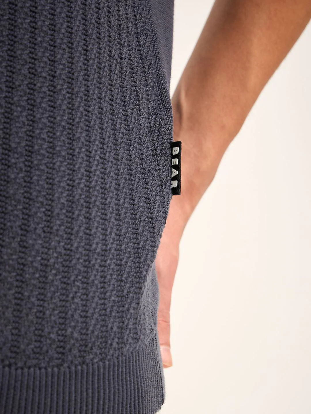 THE BEAR HOUSE Men Self Design Polo Collar Cotton T-shirt - Image 6