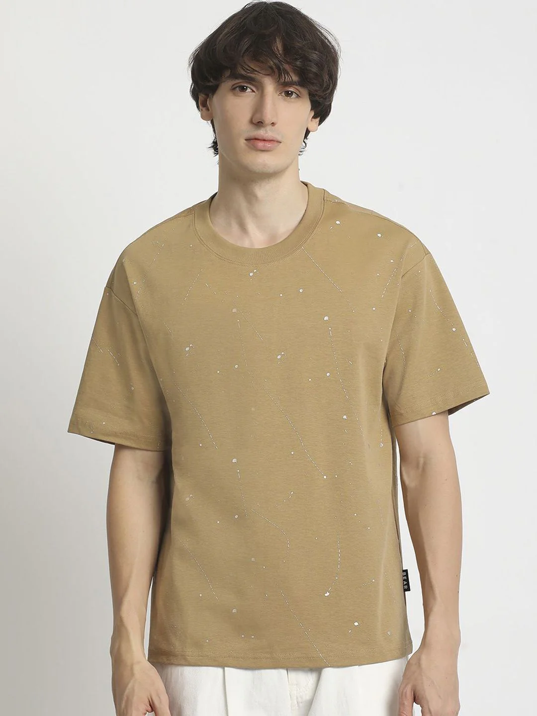 The Bear House Men Self Design Round Neck Tshirt - Image 2