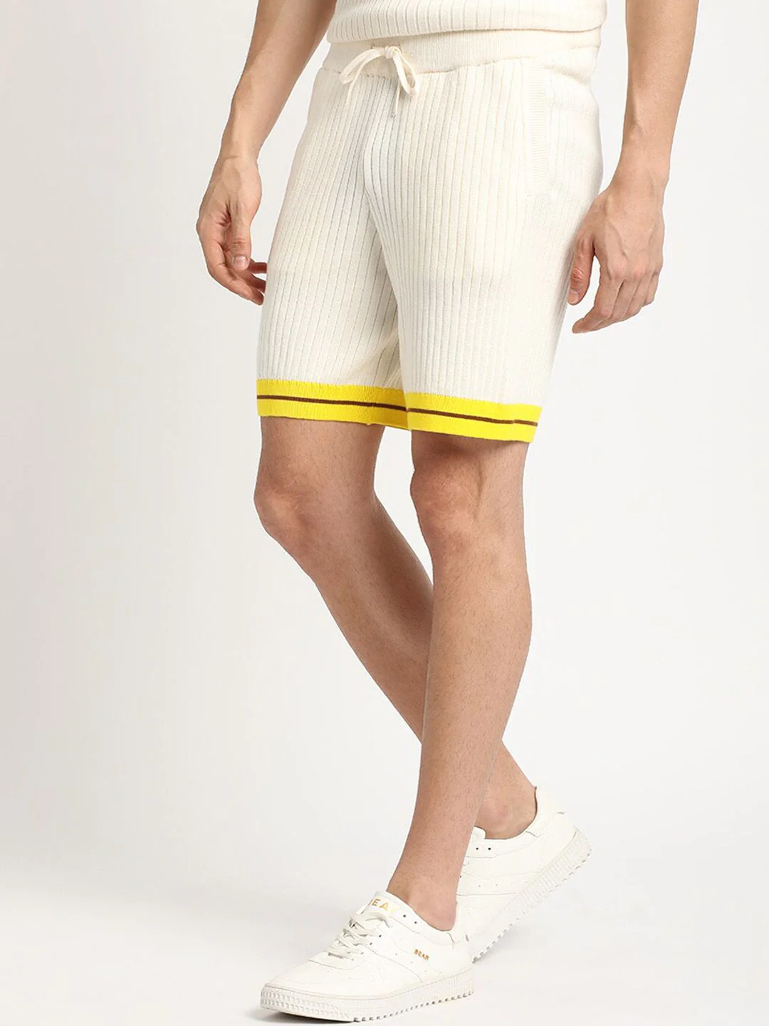 THE BEAR HOUSE Men Self Designed Regular Fit Pure Cotton Shorts - Image 2