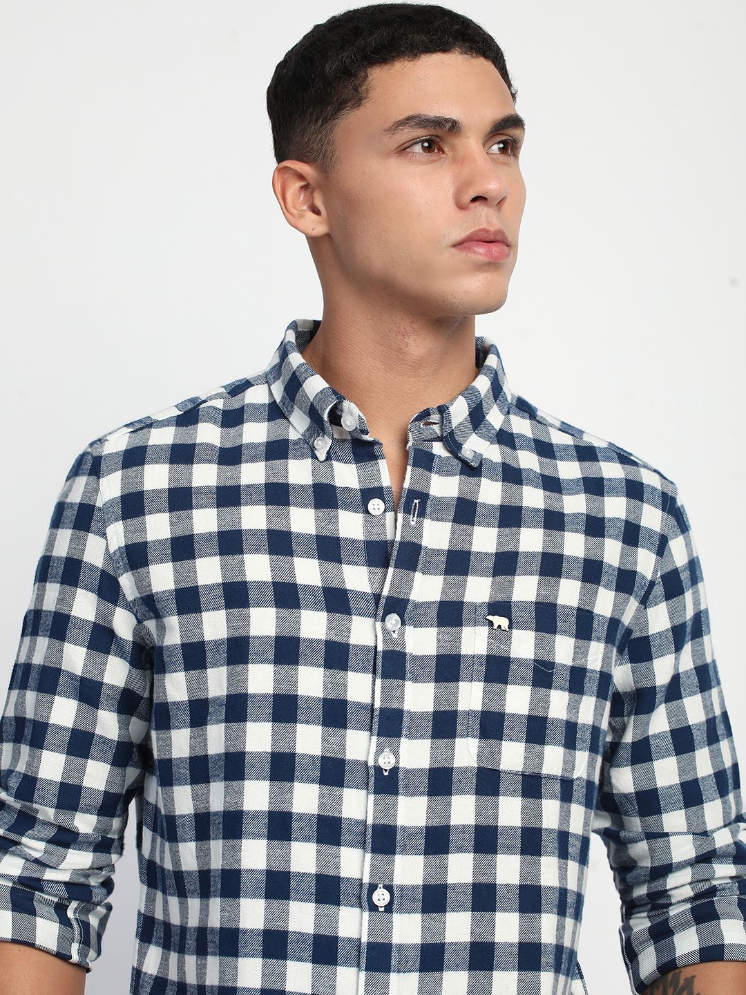 THE BEAR HOUSE Men Slim Fit Buffalo Checks Opaque Checked Casual Shirt - Image 3