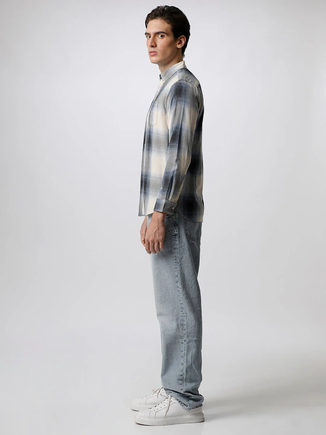 THE BEAR HOUSE Men Slim Fit Checked Pure Cotton Casual Shirt - Image 6