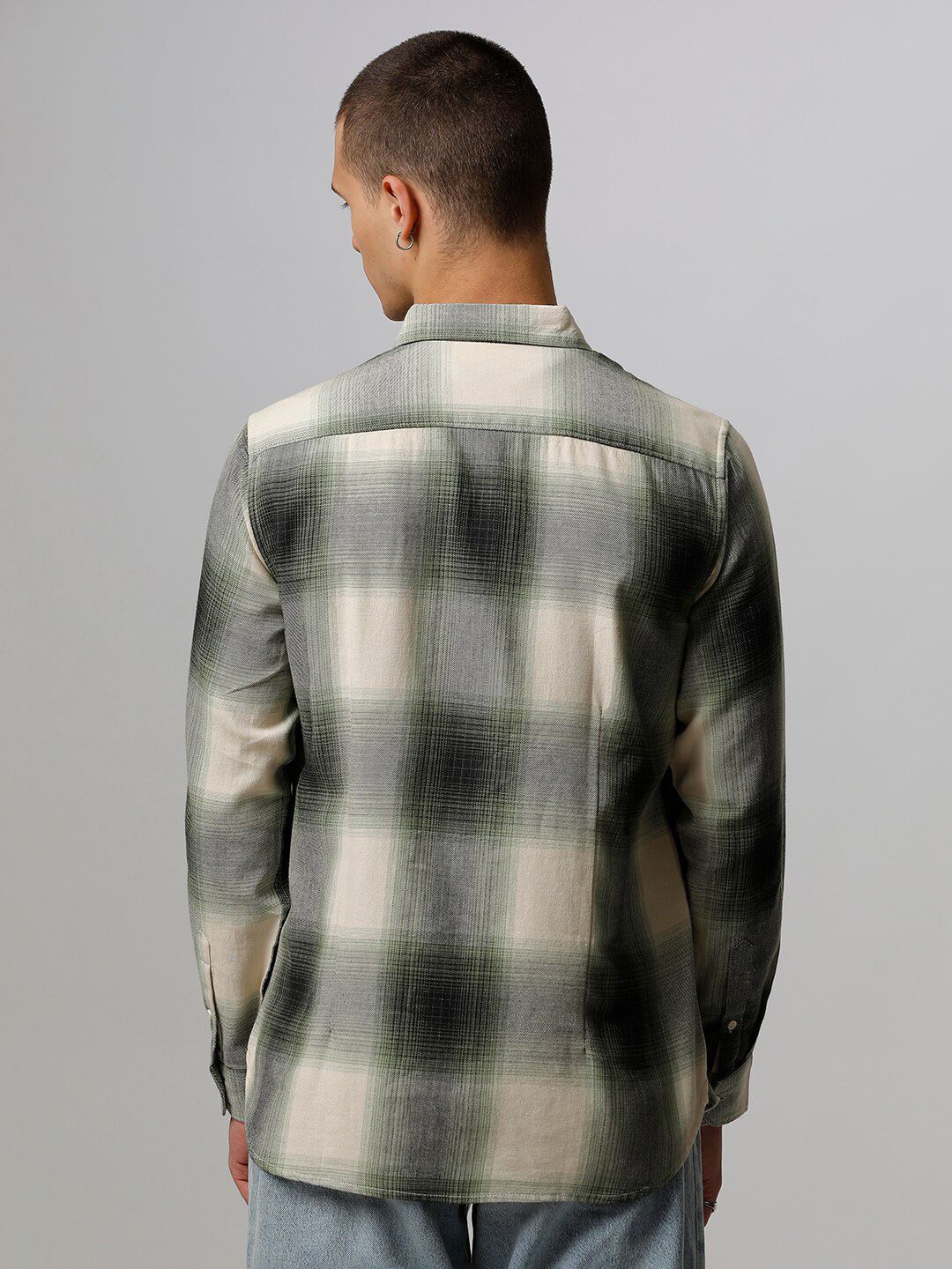 THE BEAR HOUSE Men Slim Fit Checked Pure Cotton Casual Shirt - Image 5