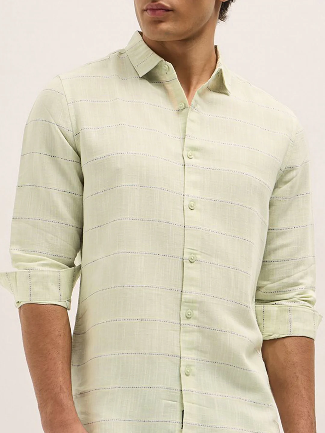 THE BEAR HOUSE Men Slim Fit Horizontal Stripes Opaque Striped Casual Shirt - Image 2