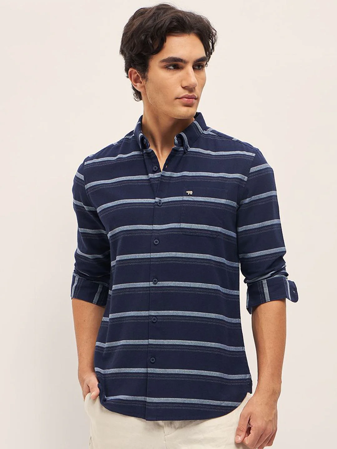 THE BEAR HOUSE Men Slim Fit Multi Stripes Casual Shirt - Image 2