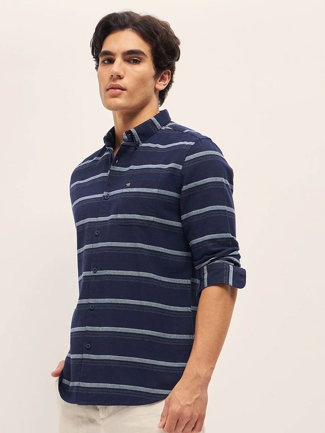 THE BEAR HOUSE Men Slim Fit Multi Stripes Casual Shirt - Image 5