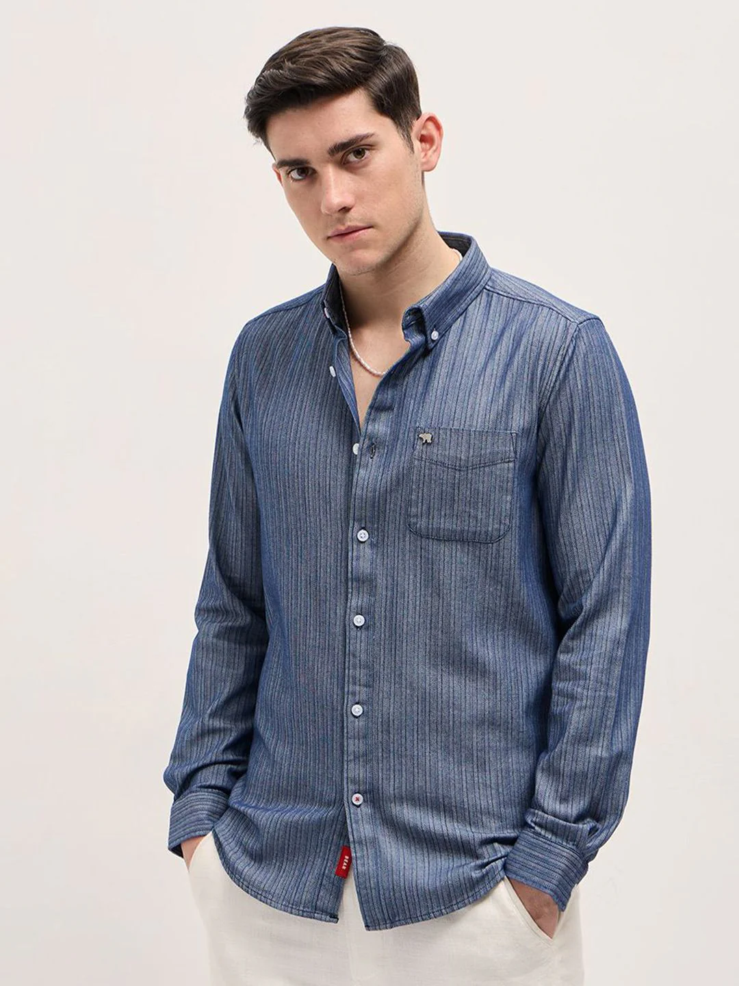 THE BEAR HOUSE Men Slim Fit Multi Stripes Opaque Striped Casual Shirt