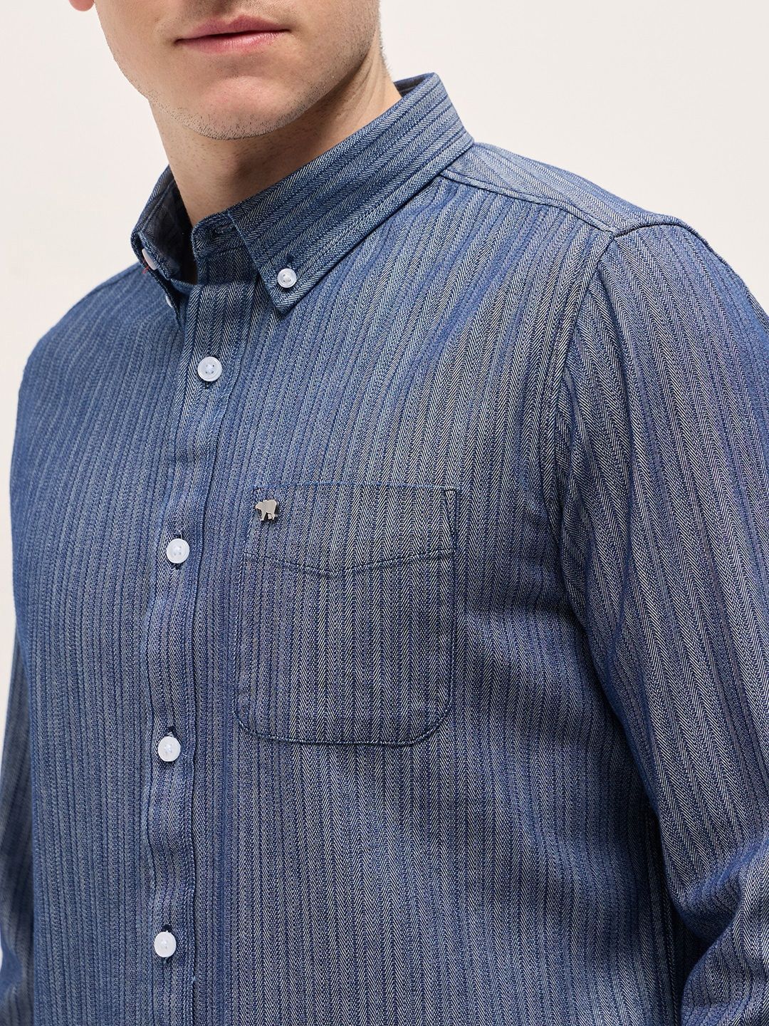 THE BEAR HOUSE Men Slim Fit Multi Stripes Opaque Striped Casual Shirt - Image 2