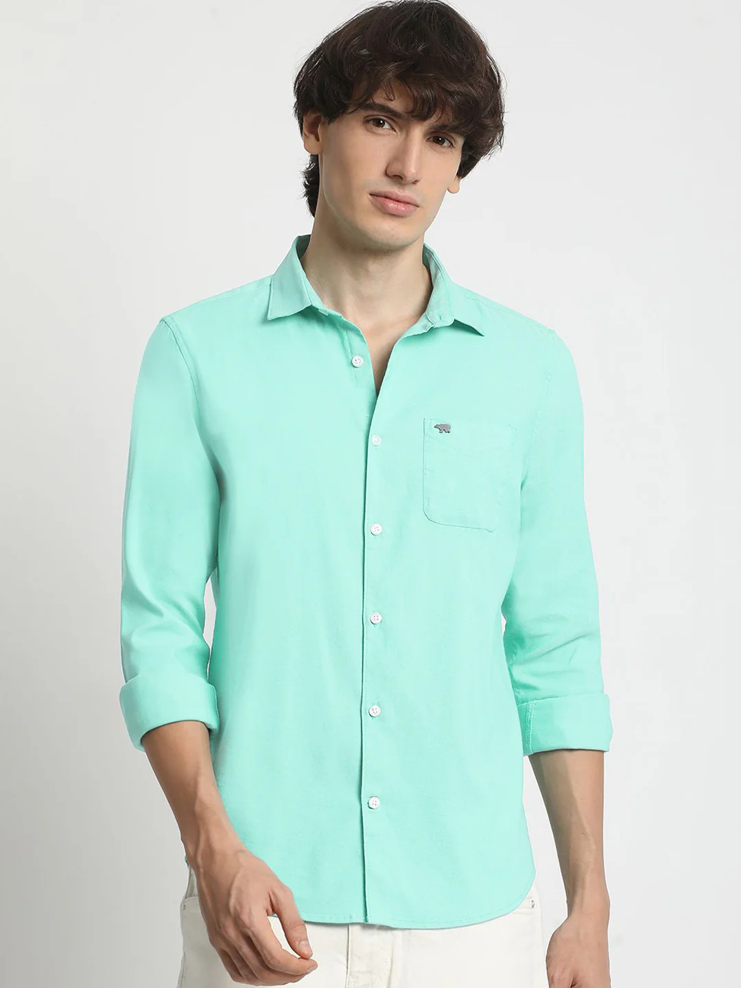 THE BEAR HOUSE Men Slim Fit Opaque Casual Shirt - Image 2