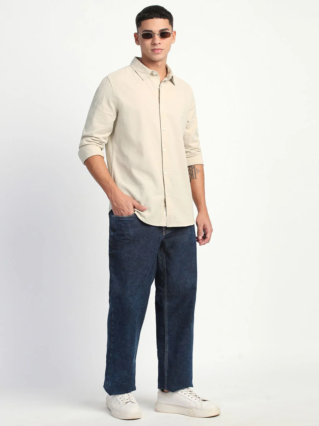 THE BEAR HOUSE Men Slim Fit Opaque Casual Shirt - Image 6