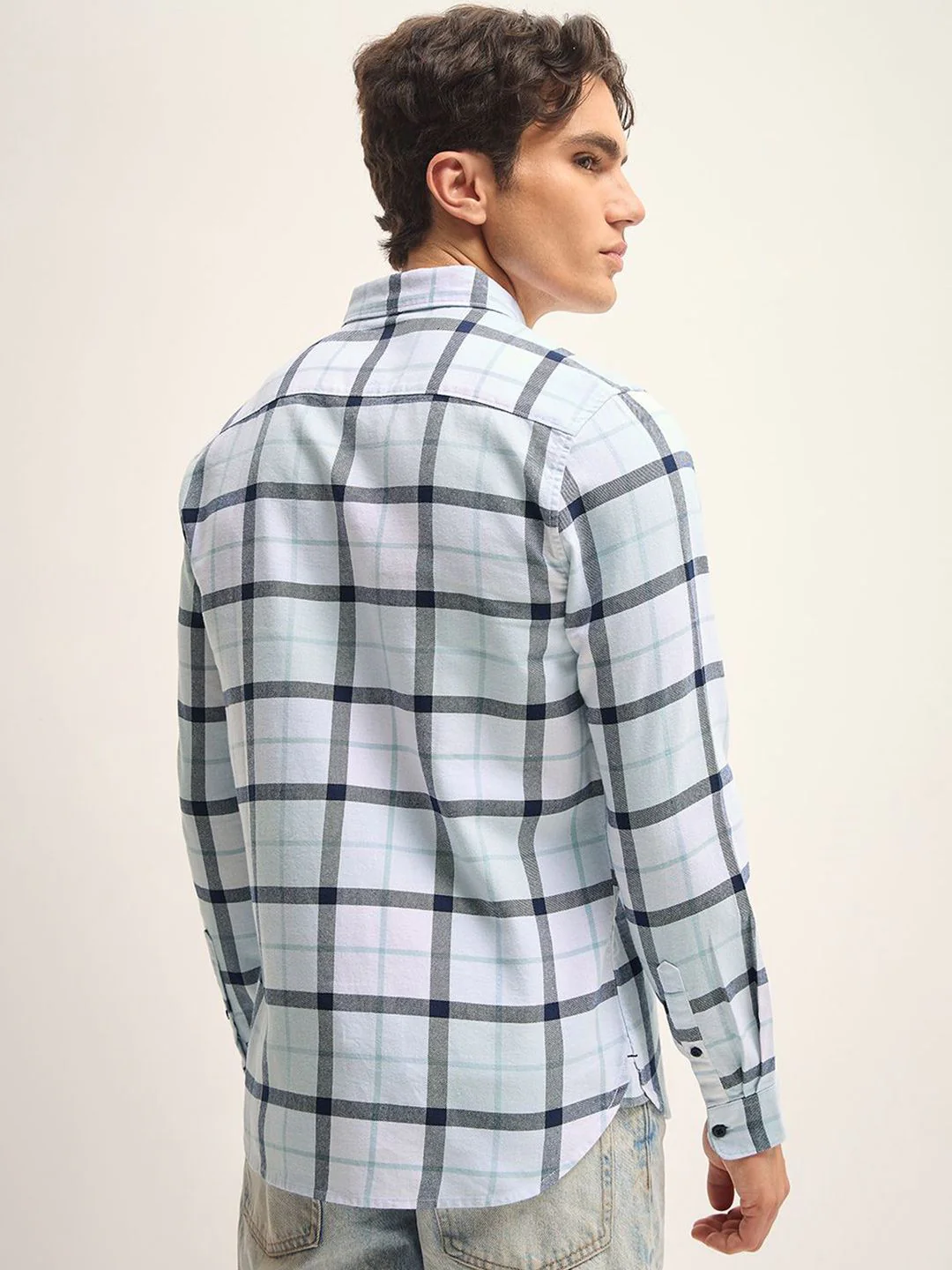 THE BEAR HOUSE Men Slim Fit Opaque Checked Casual Shirt - Image 5