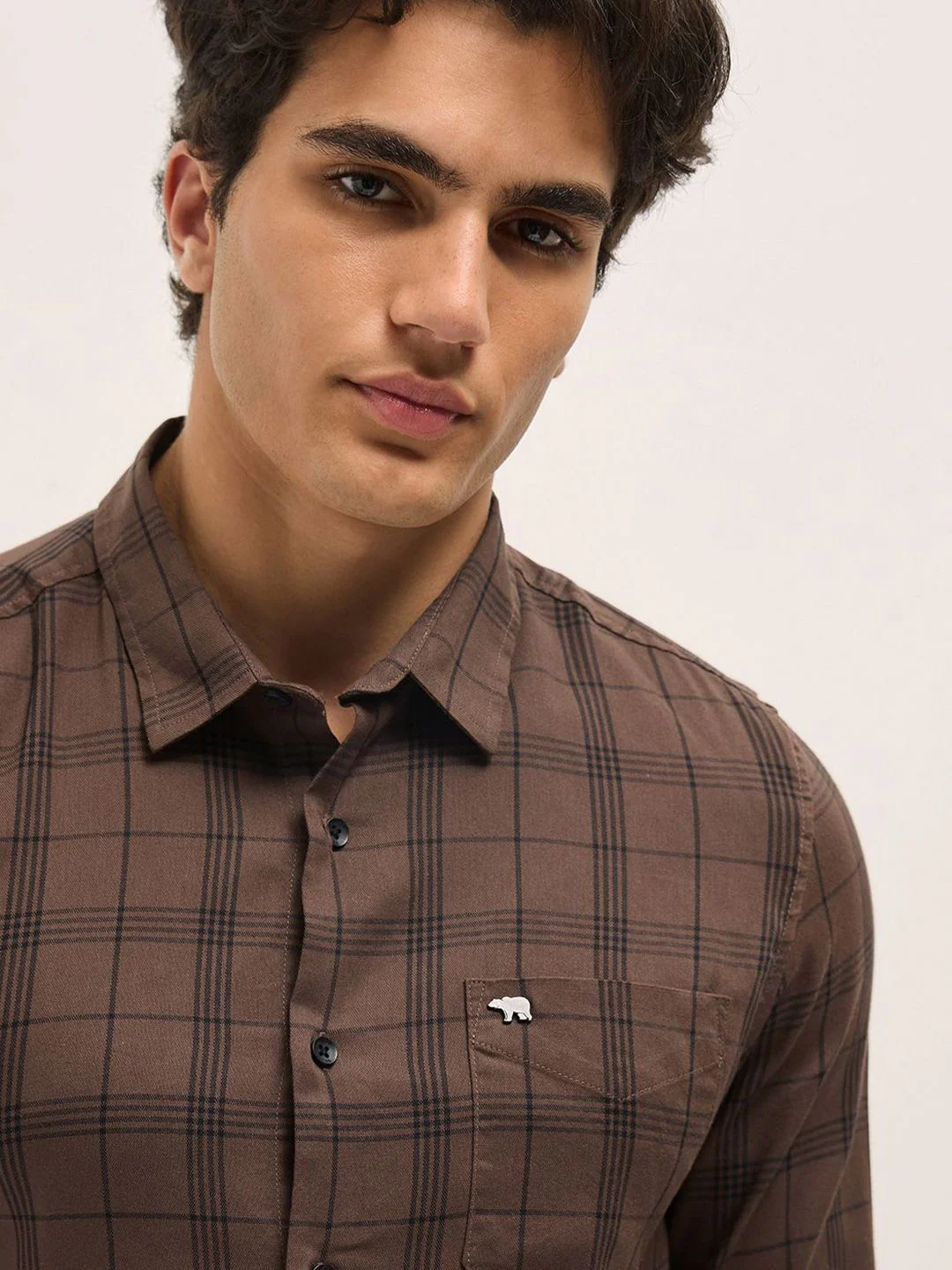 THE BEAR HOUSE Men Slim Fit Opaque Checked Casual Shirt - Image 2